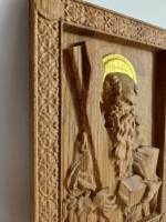 Освященная Икона Андрея Первозванного 14х19см резная дуб