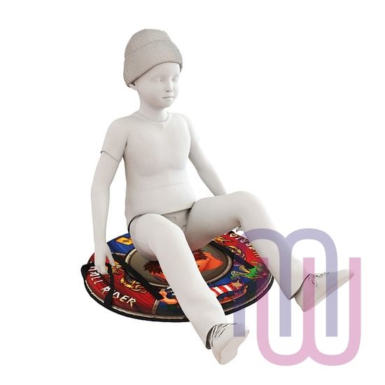 Ледянка-щит с ремнями, мягкая Small Rider Slider 55 см, викинг