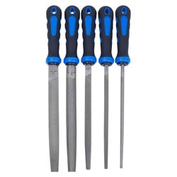 KING TONY (1005GQ) Набор напильников 200 мм, двухкомпонентные рукоятки, 5 предметов