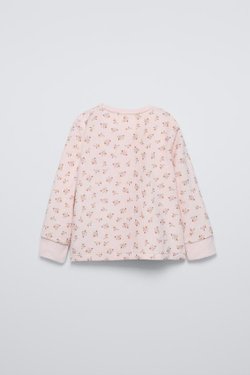 ZARA ВЕЛЮРОВАЯ ПИЖАМА С ЦВЕТОЧНЫМ ПРИНТОМ, РОЗОВЫЙ