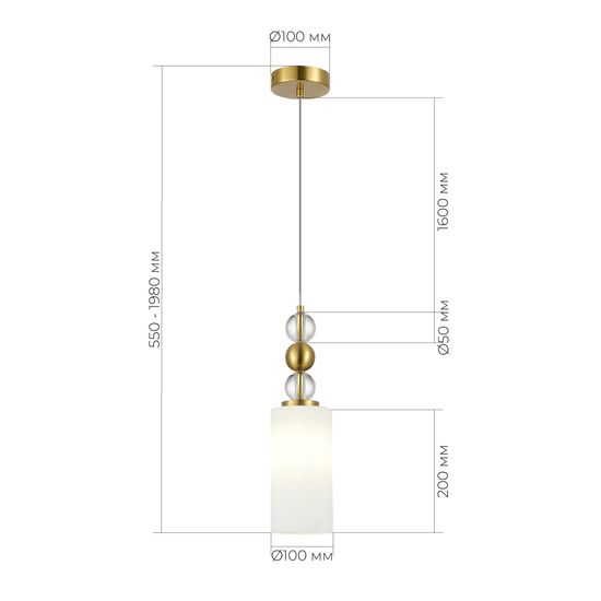 SL2003.303.01 Светильник подвесной ST-Luce латунь/белый E27 1*40W AURORA