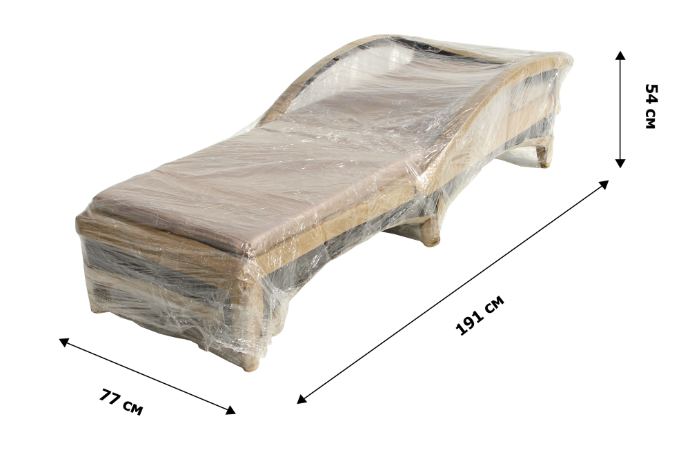 Лежак Garden Story Мальта-2 ротанг искусственный (коричневый) матрас бежевый