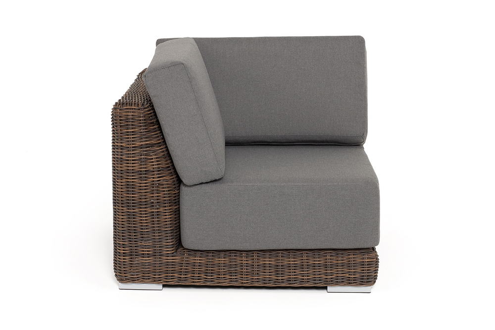 "Капри" модуль диванный угловой с подушками, цвет коричневый