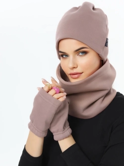 Шапка бини с начесом для хвоста, дред и кос