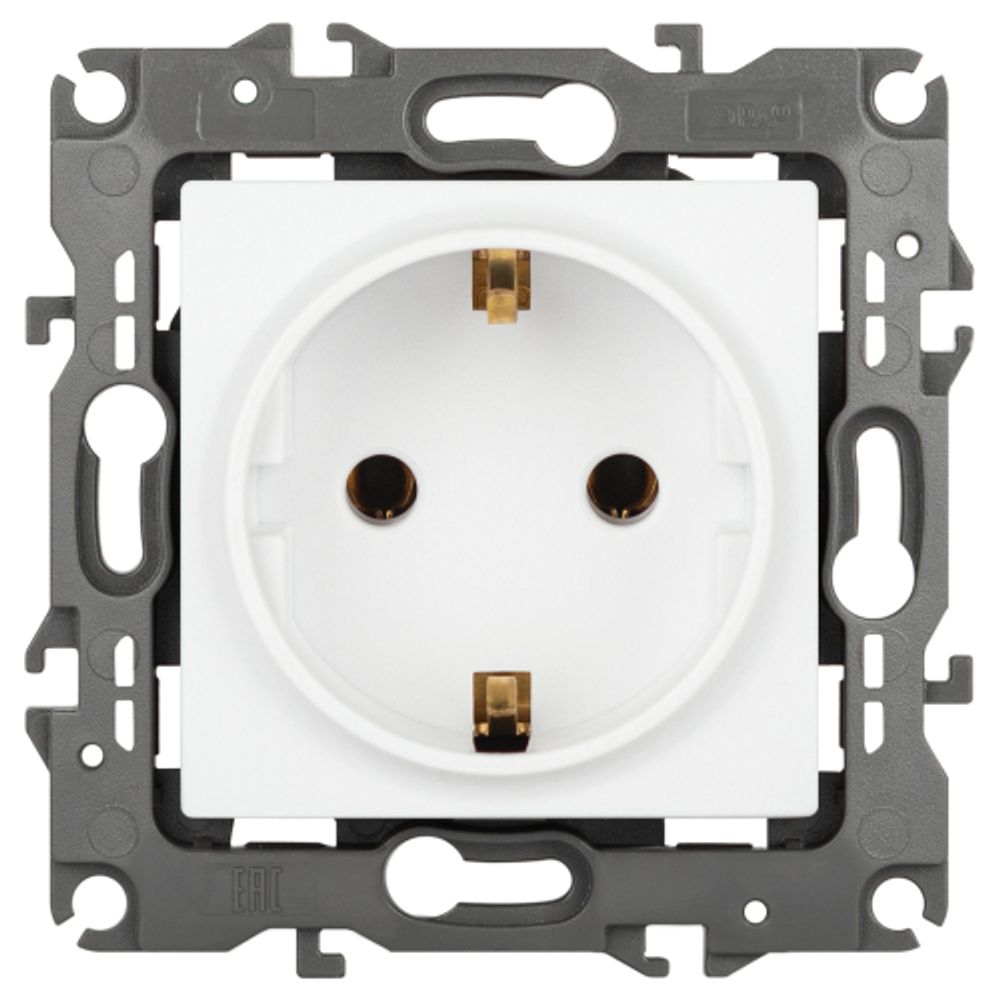 Розетка ЭРА Серия 12 12-2101-01М 2P+E Schuko 16А-250В белый матовый