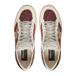 Женские Golden Goose Ball Star in Burgundy Glitter with Suede Star and Black Heel Tab