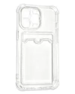 Чехол-накладка Card Case для iPhone 13 Pro Max силикон c держателем для карт (прозрачный)
