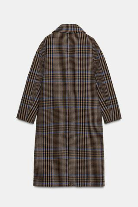 ZARA ПАЛЬТО ОВЕРСАЙЗ В КЛЕТКУ, РАЗНОЦВЕТНЫЙ