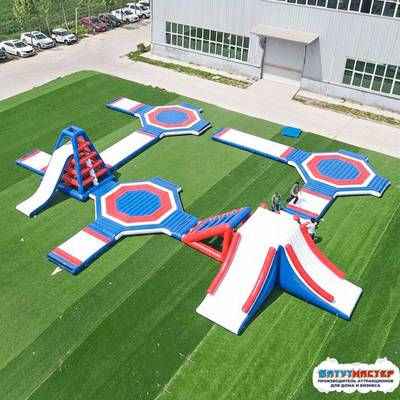 Коммерческий надувной аквапарк на воде «Гидро модуль» 24×21×5 м