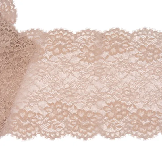 Кружево неэластичное серебристый пион темный 21 см