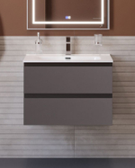 Тумба с раковиной подвесная BelBagno KRAFT-600-2C-SO-GSO Темно-Серый матовый, раковина белая BB600ETL