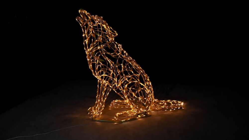 Волк воющий - светодиодная фигура на улицу