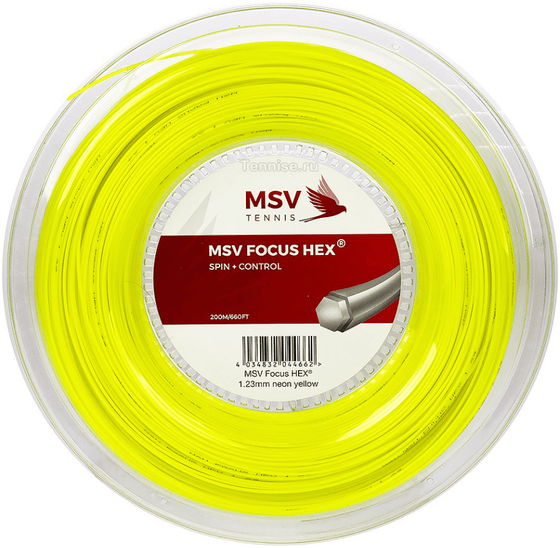 Теннисная струна MSV Focus HEX NY - 1.23 Reel (200м), арт. 4466