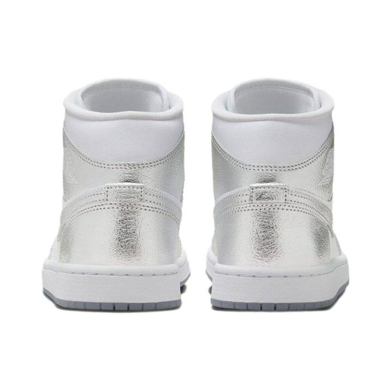 Jordan Air Jordan 1 Винтажные баскетбольные кроссовки MID Топ Белый серебристый Женские