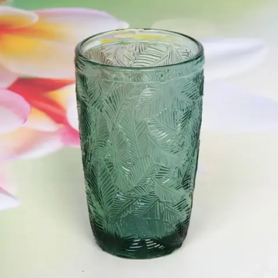 Стакан высокий 380мл «Emerald» Листья