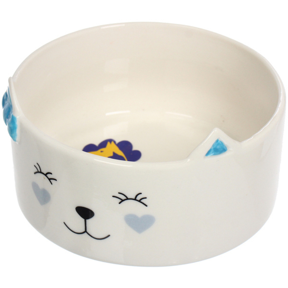 Миска керамическая «ЛАПУСИКИ», цвет голубой, 11,8*5,4см, 250мл