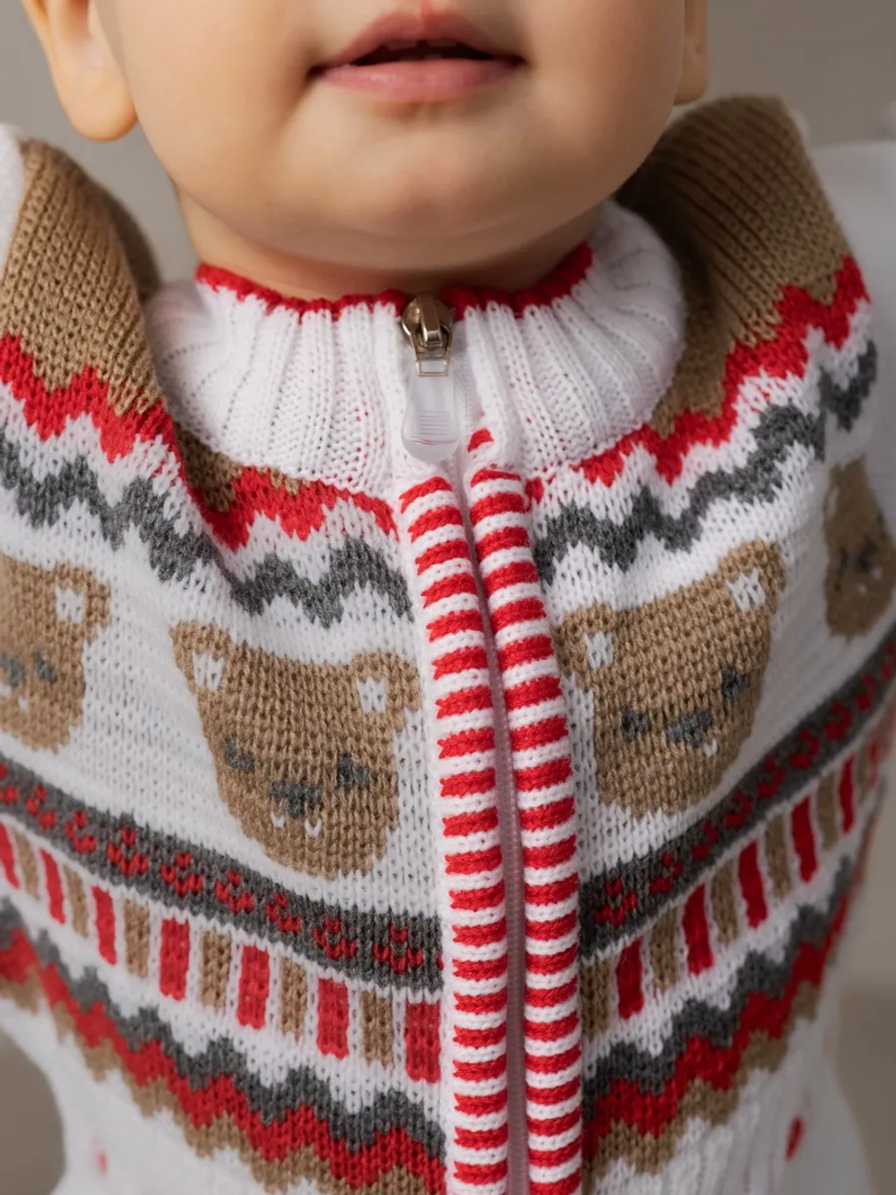 Вязаный комбинезон для новорожденных и малышей на молнии