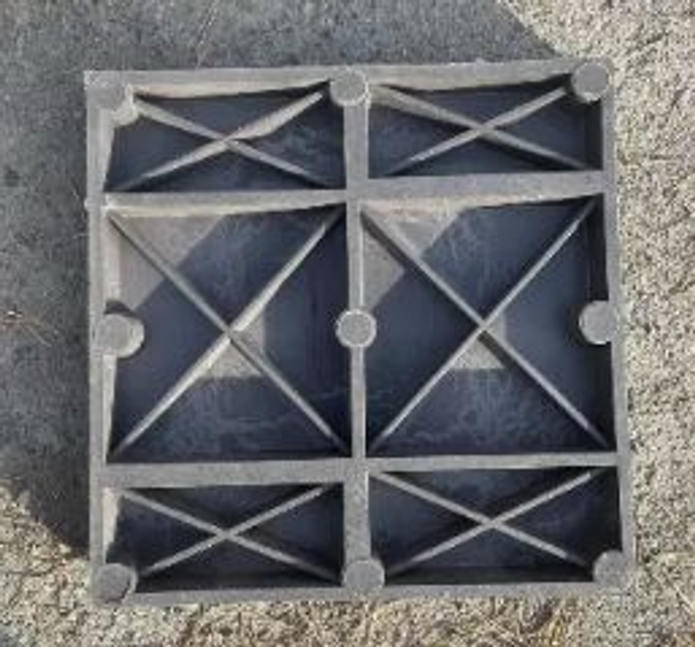 Полимер-песчаная плитка тротуарная БРУСЧАТКА "8кирпичей" 400x400x50 (графит)