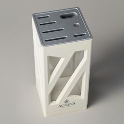 НАБОР НОЖЕЙ AGNESS НЖС НА ПЛАСТИКОВОЙ ВРАЩАЮЩЕЙСЯ ПОДСТАВКЕ 8 ПР.