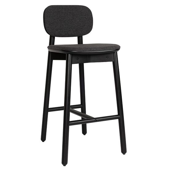 Стул барный с обивкой saga, рогожка, темно-серый