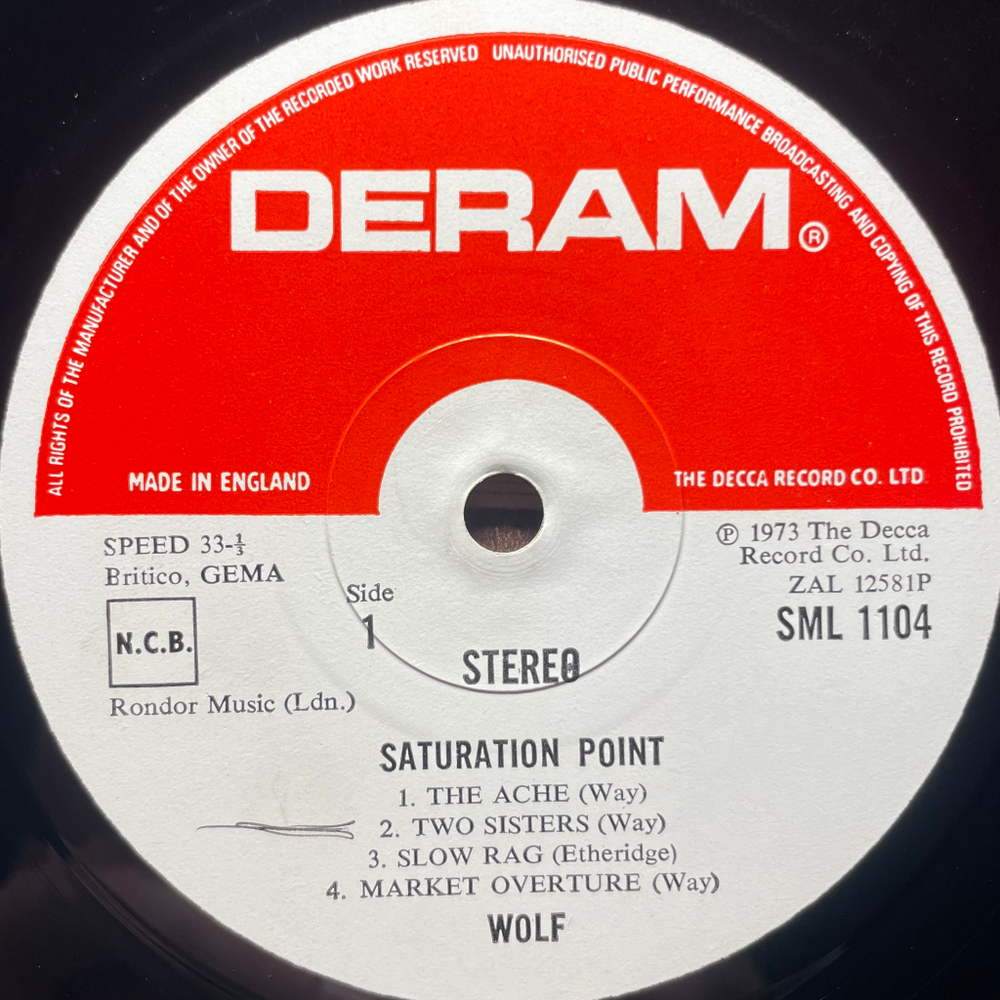 Darryl Way's Wolf ‎– Saturation Point (Англия 1973г.)
