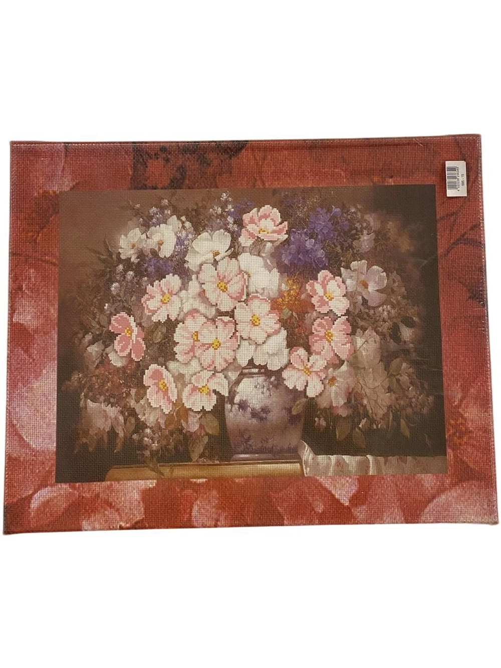 Набор для вышивания 40х50см набивная Канва Аида, натянута на подрамник (Германия) с напечатанным рисунком , мулине, игла, клинья, инструкция