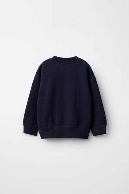 ZARA ОДНОТОННЫЙ СВИТЕР, СИНИЙ