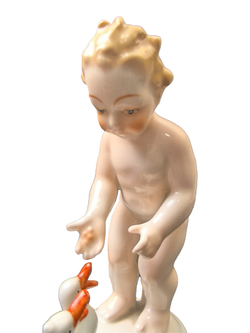 Фарфоровая статуэтка  "Путти с утками" Германия