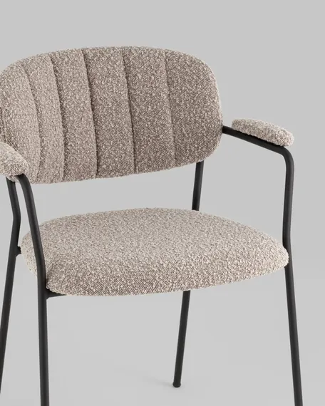 Стул Carol с подлокотниками, серое букле