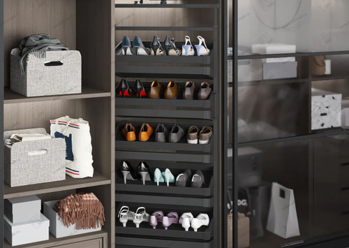 S-6832-A Поворотная обувница в базу 800 мм, Starax, (700х360х1070-1270 мм), антрацит