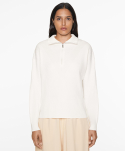 Oysho Свитер в рубчик с высоким воротником, светлый экрю