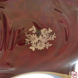 Фруктовница ладья 22 см на ножке Охота красная