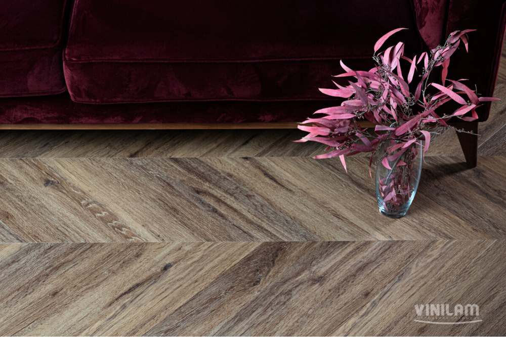 LVT плитка VINILAM PARQUET CHEVRON GLUE RI107516 Шеврон Лувр клевой (2,86м2)
