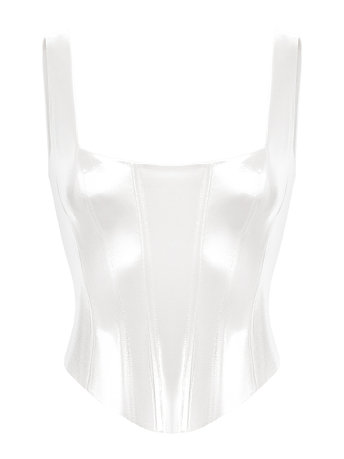 Удлиненный топ из лаке