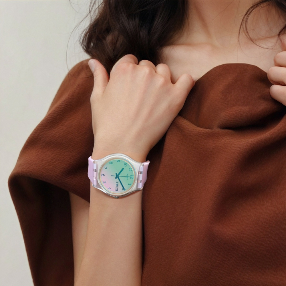 SWATCH Unisex Pink Watch GE714
