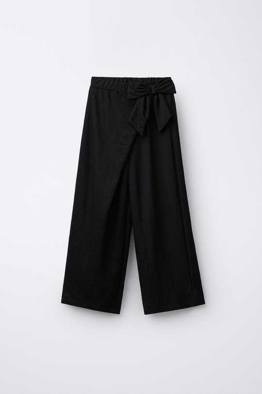 ZARA ШИРОКИЕ БРЮКИ В ПОЛОСКУ, ЧЕРНЫЙ