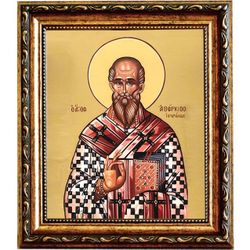 Аверкий Иерапольский, равноапостольный епископ. Икона на холсте.