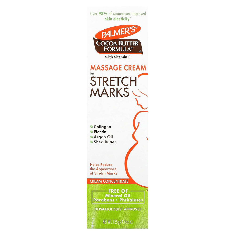 Palmer's, Cocoa Butter Formula®, с витамином E, массажный крем для против растяжек, 125 г (4,4 унции)