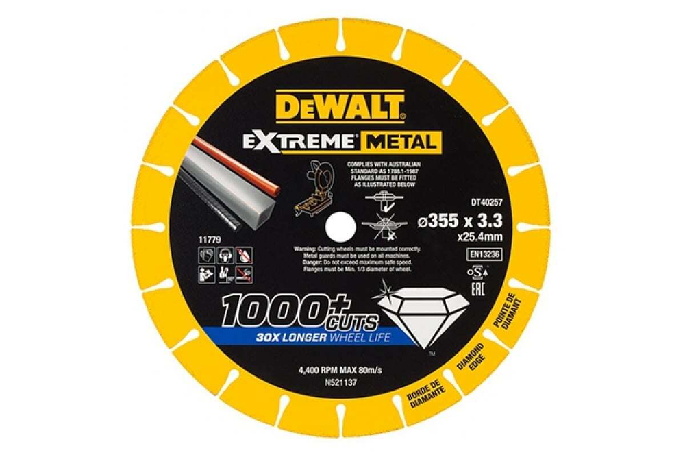 Алмазный диск отрезной по металлу 355x25 мм DEWALT DT40257