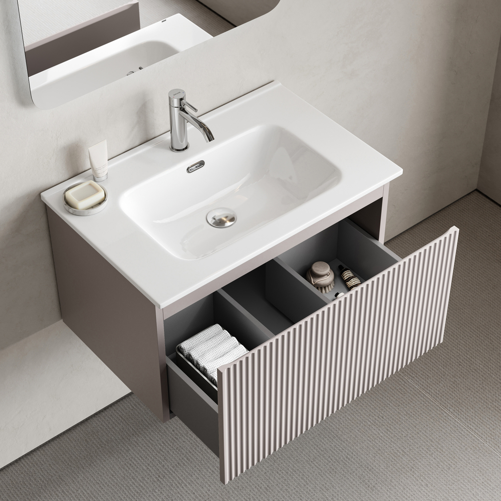 Тумба подвесная Sancos Snob R 1.0 с одним ящиком 690х445х406, Doha Soft, SNR1.070SM