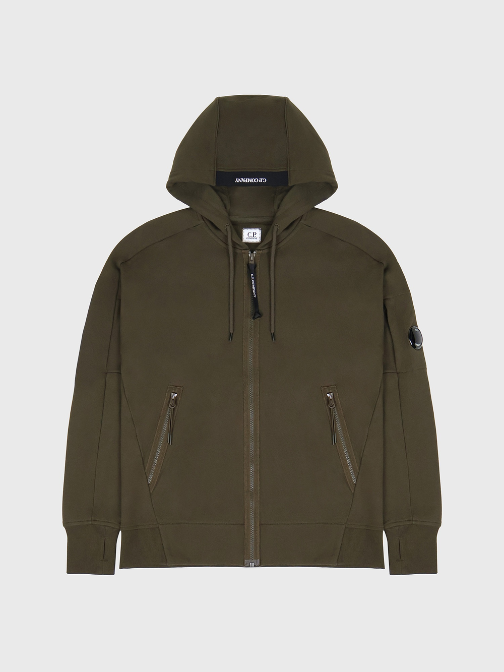 Худи на молнии C.P. Company Diagonal Raised Fleece Ivy Green