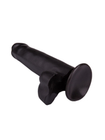 Фаллоимитатор чёрного цвета на присоске - 16,5 см. (Цвет: черный)