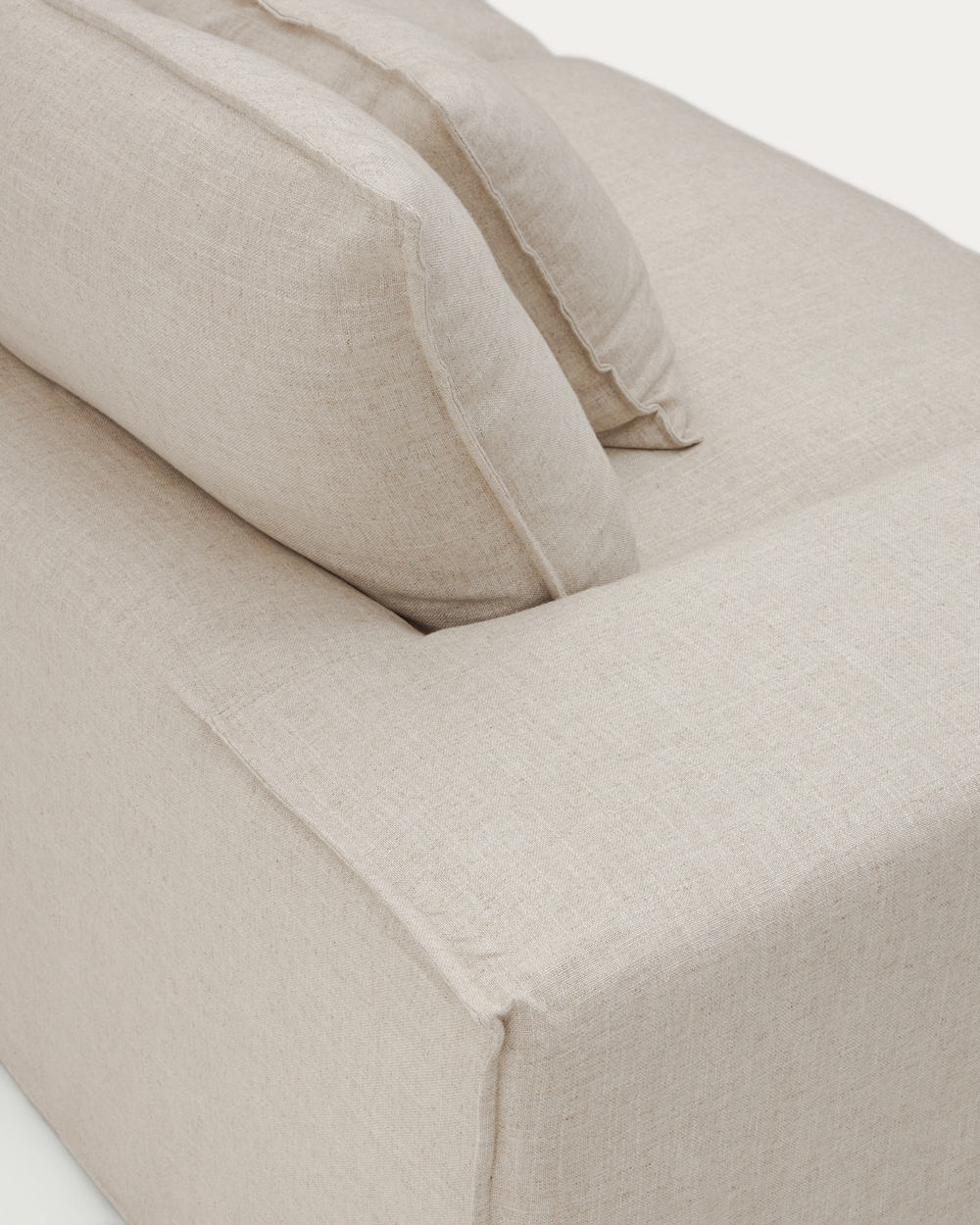 Anarela 3-местный диван со съемным чехлом и льняными подушками бежевого цвета 280 см