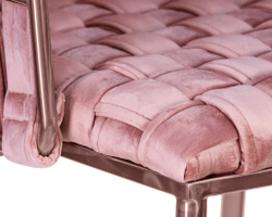 Стул барный DOBRIN EMMA ROSE GOLD, розовый велюр (VF-10)