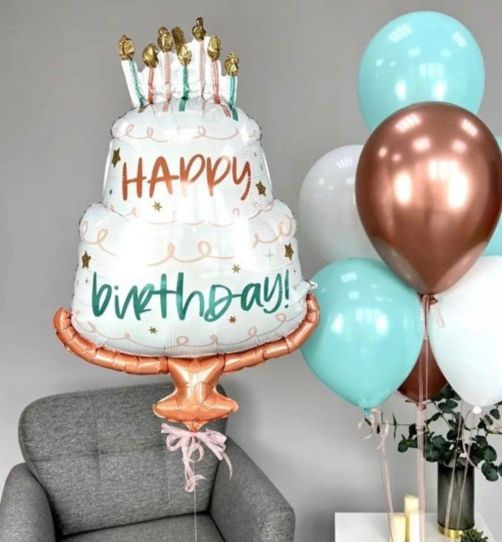 Фольгированный шар-фигура «Торт со свечками», 89 см