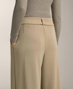 OYSHO Брюки с широкими штанинами и складками на поясе, бежево-зеленый