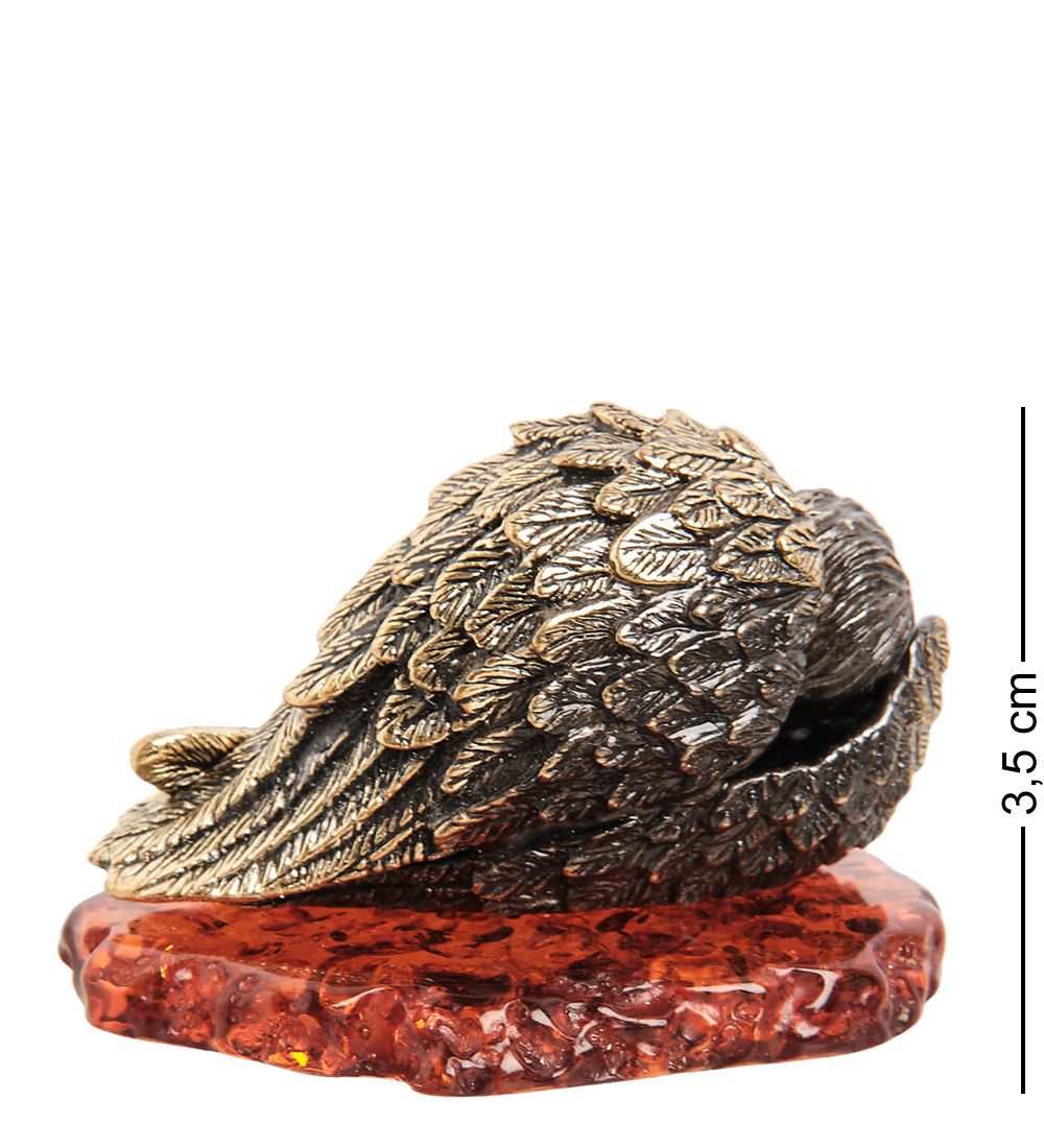 Народные промыслы AM-1756 Фигурка «Ангел спящий» (латунь, янтарь)