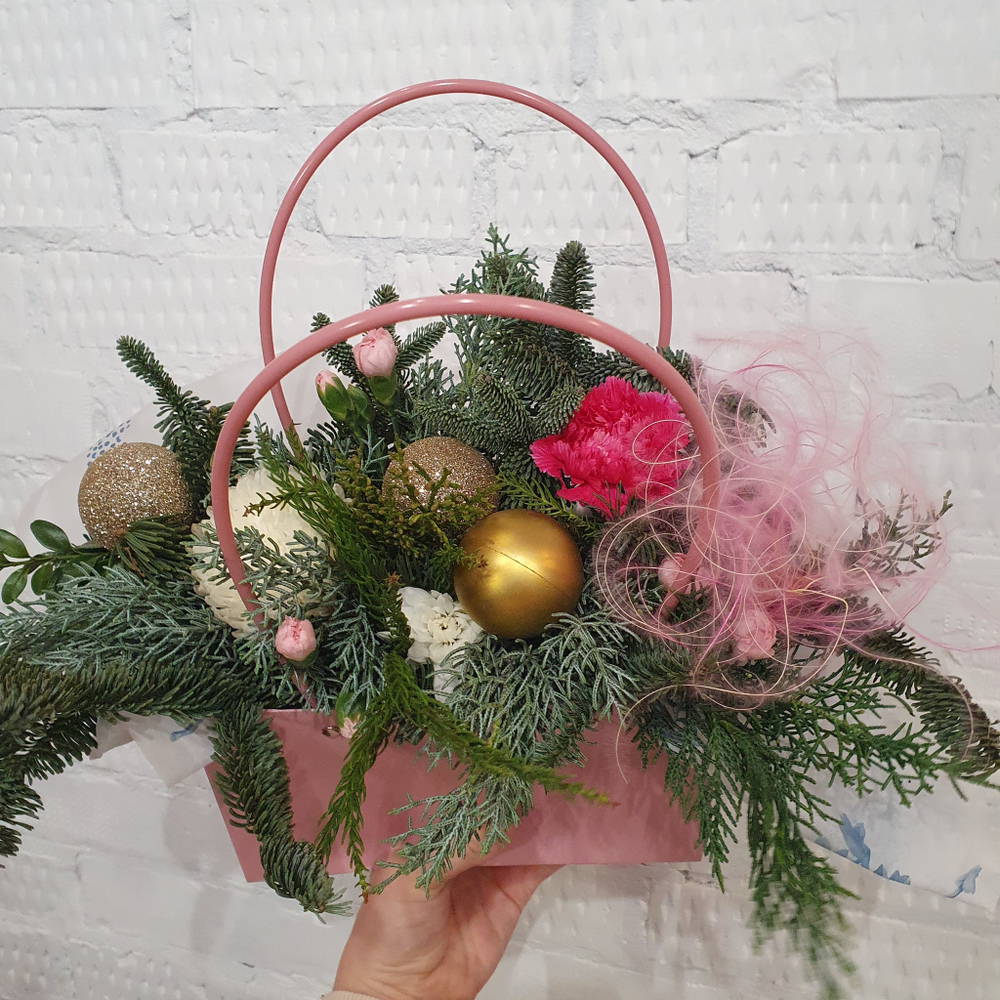 Композиция в сумочке "Нежный аромат праздника "