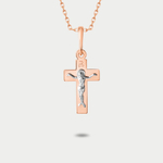 Крест православный из розового золота 585 пробы без вставки (арт. 800313-1002)