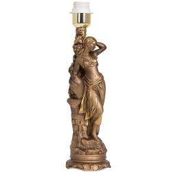 Настольная лампа Девушка с кувшином Бронза с абажуром №38 Vatican (Ватикан) Аквамарин